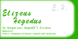elizeus hegedus business card